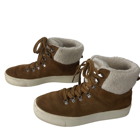 Marc Fisher Shoes - Marc Fischer Women’s 9M Suede Leather Sneaker Boots Darlen-M Faux Fur